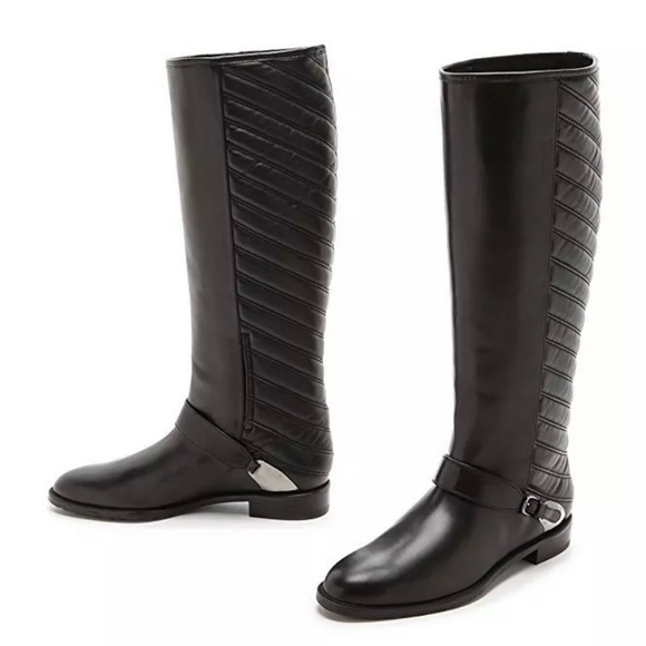 Stuart Weitzman Raceway Leather Quilted Tall Boots - Picture 16 of 16